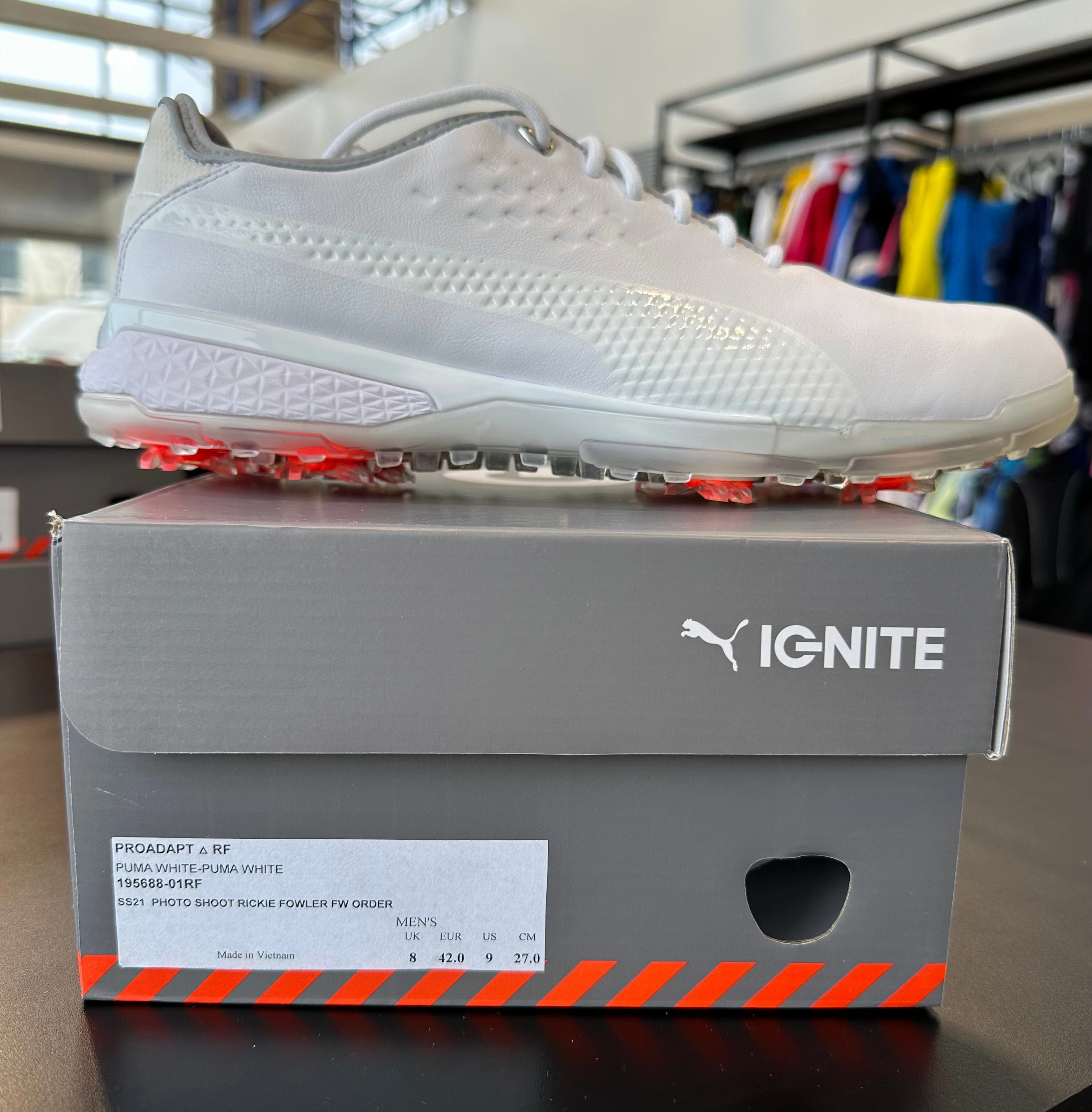 Puma Men's LTD EDITION (Rickie Fowler) PROADAPT Delta Mid Golf Shoes - PUMA WHITE Puma LTD Tour Edition Golf Shoes