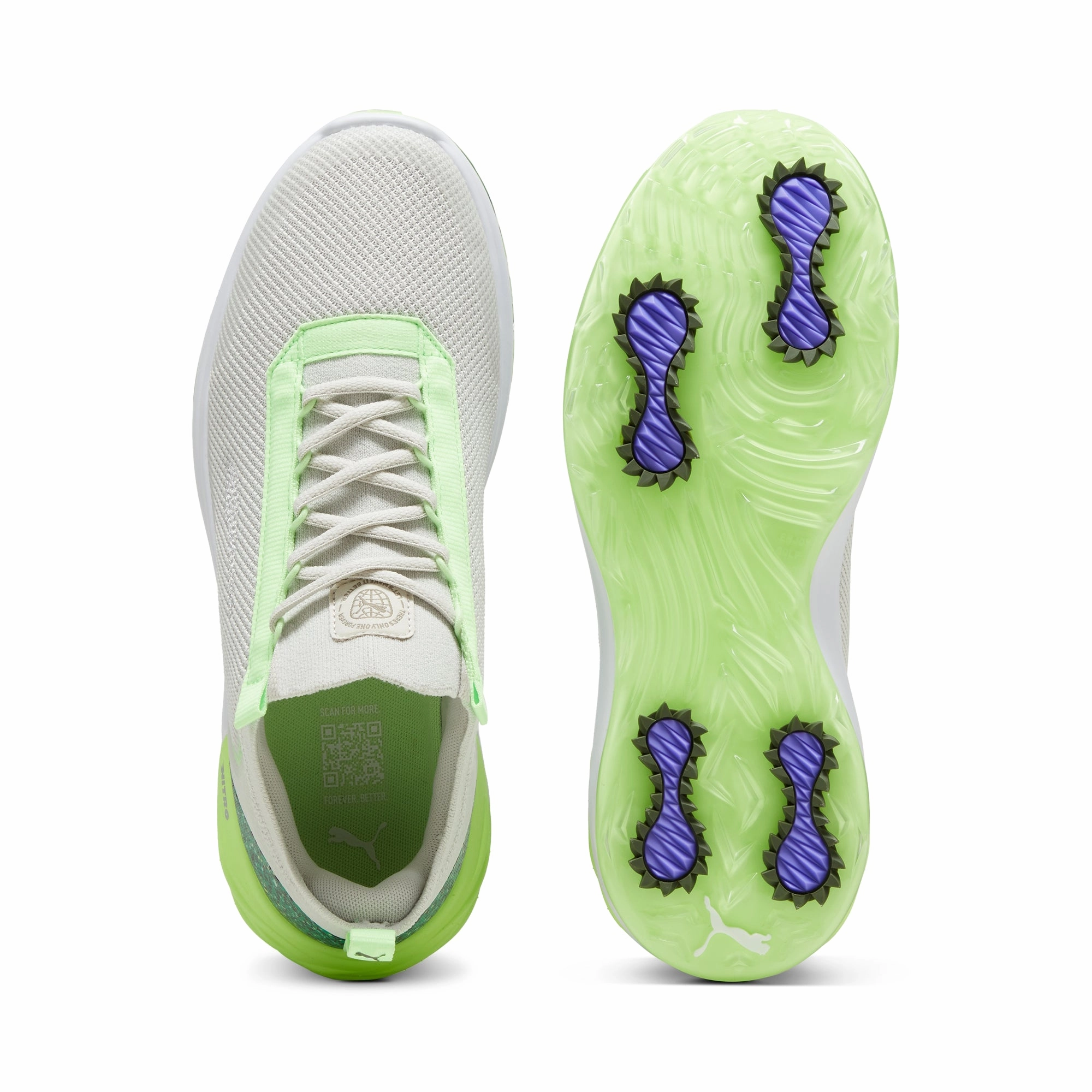 Puma Men's PHANTOMCAT NITRO Sport Golf Shoe - Vapor Gray/Speed Green Men's Shoes from Other Brands