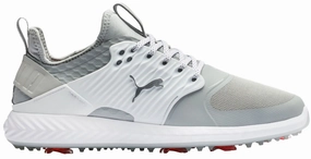 Puma Men's TOUR - IGNITE PWRAdapt Caged Golf Shoes - HIGH RISE -PUMA SILVER - PUMA WHITE Puma LTD Tour Edition golf shoes