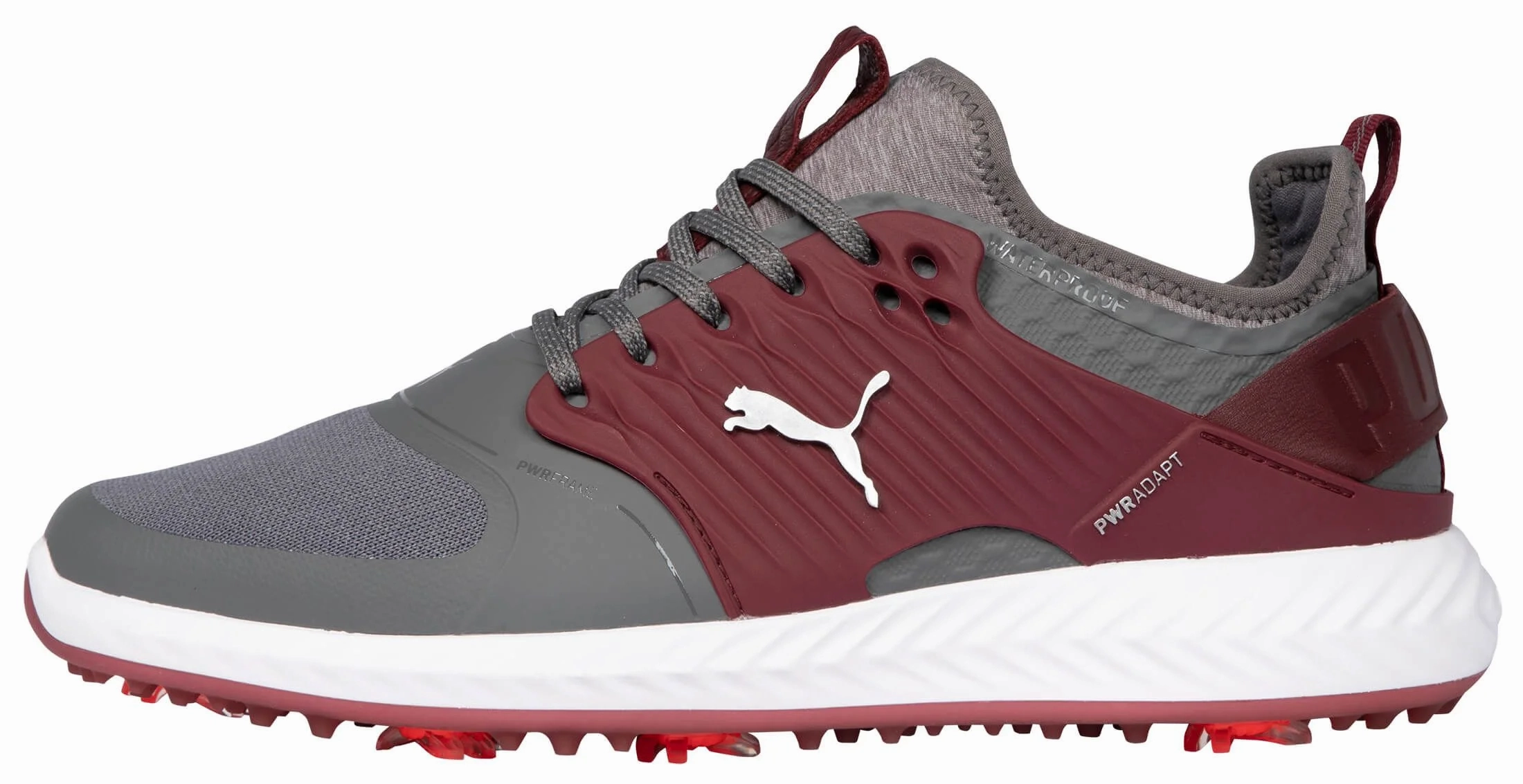 Puma Men's TOUR - IGNITE PWRAdapt Caged Golf Shoes - QUIET SHADE - PUMA SILVER - ZIFANDEL Puma LTD Tour Edition golf shoes