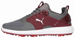 Puma Men's TOUR - IGNITE PWRAdapt Caged Golf Shoes - QUIET SHADE - PUMA SILVER - ZIFANDEL Puma LTD Tour Edition golf shoes