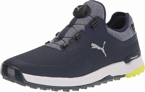Puma Men's TOUR - PROADAPT ALPHACAT DISC Golf Shoes - NAVY BLAZER / PUMA SILVER / SAFETY YELLOW Puma LTD Tour Edition golf shoes