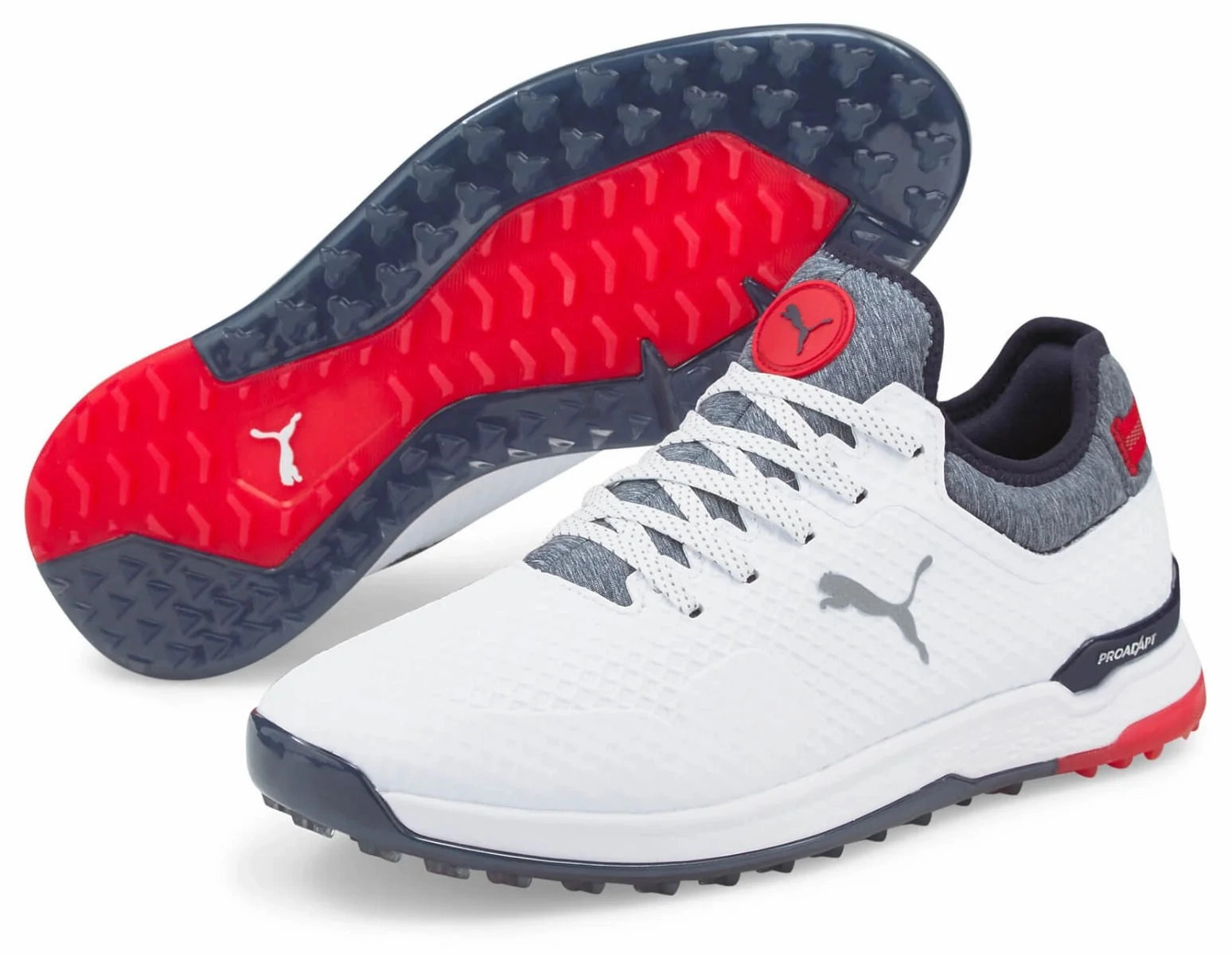 Puma Men's TOUR - PROADAPT ALPHACAT Golf Shoes - PUMA WHITE / NAVY BLAZER / HIGH RISK RED Puma LTD Tour Edition Golf Shoes