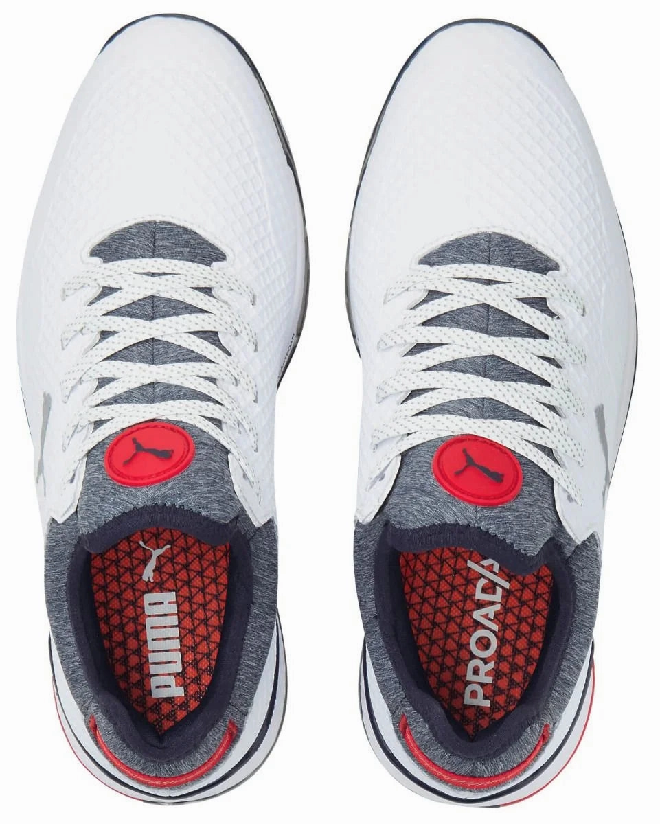Puma Men's TOUR - PROADAPT ALPHACAT Golf Shoes - PUMA WHITE / NAVY BLAZER / HIGH RISK RED Puma LTD Tour Edition Golf Shoes