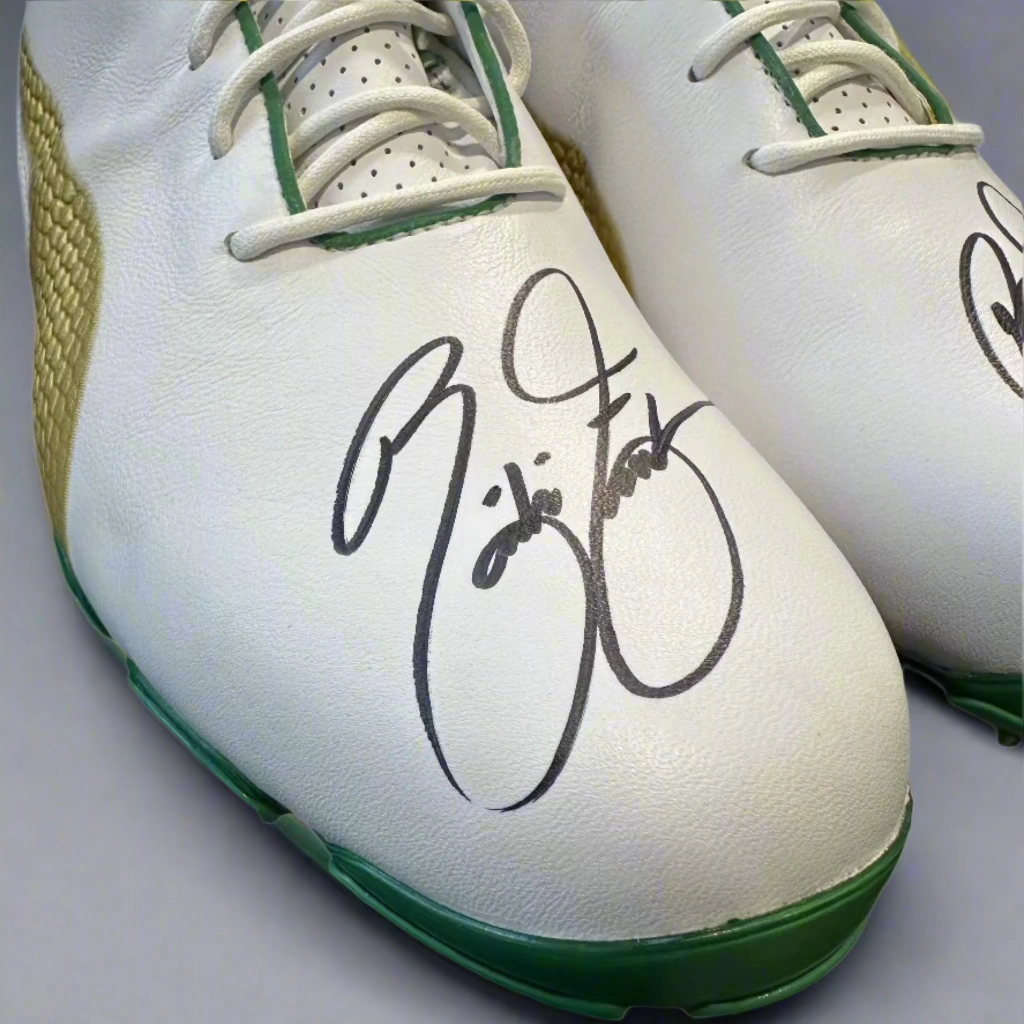 Puma Men's TOUR - WASTE MANAGEMENT LTD EDITION RICKIE FOWLER SIGNED IGNITE PROADAPT Golf Shoes - WHITE / TEAM GOLD Puma LTD Tour Edition Golf Shoes