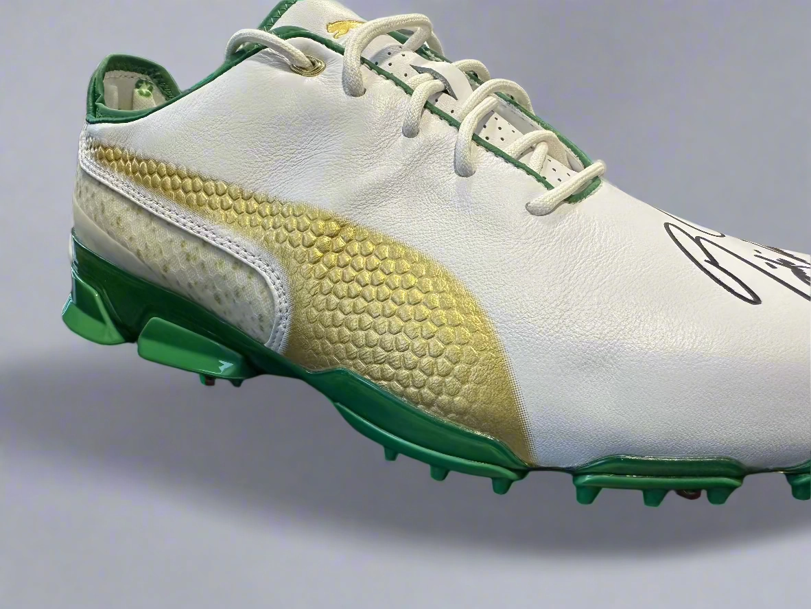 Puma Men's TOUR - WASTE MANAGEMENT LTD EDITION RICKIE FOWLER SIGNED IGNITE PROADAPT Golf Shoes - WHITE / TEAM GOLD Puma LTD Tour Edition Golf Shoes