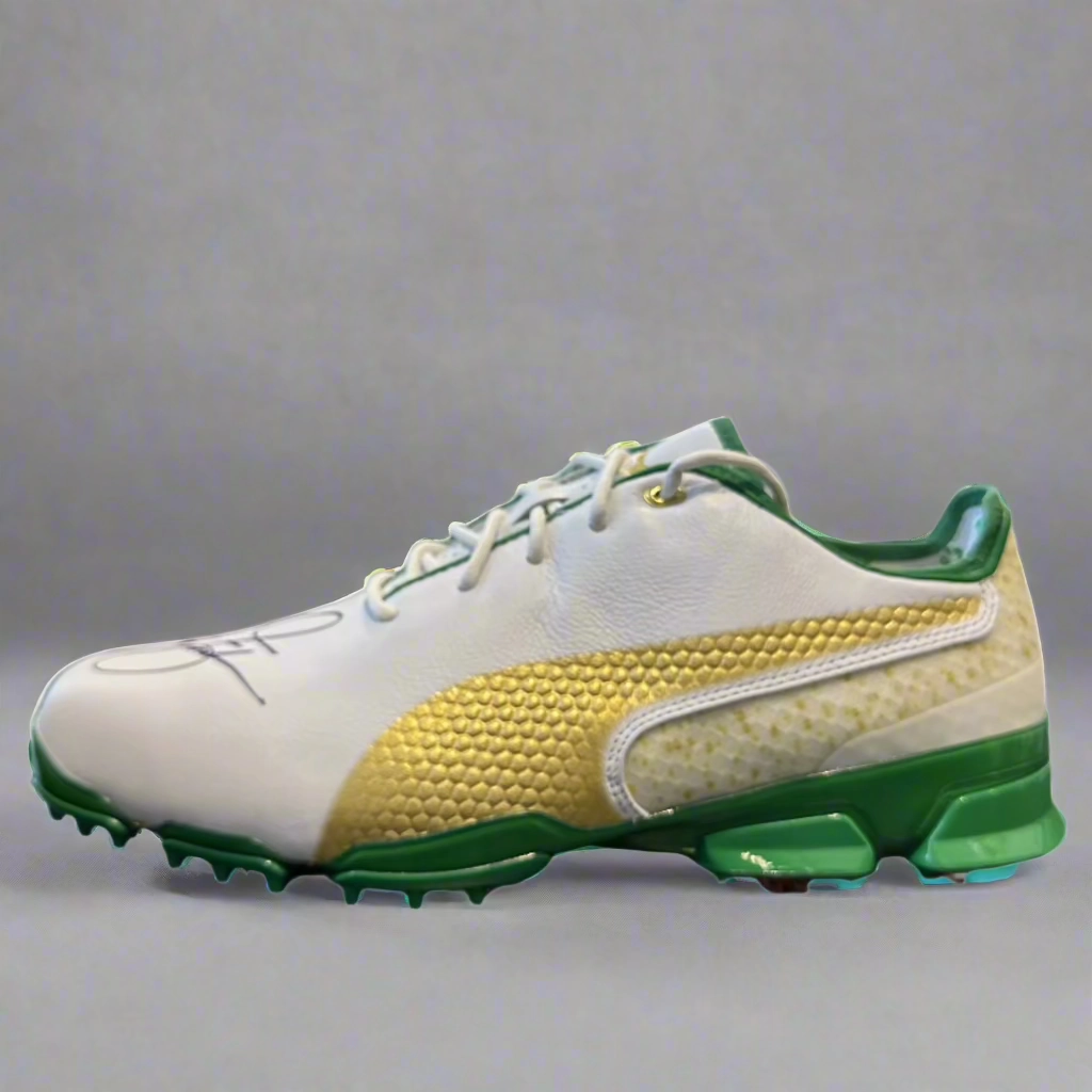 Puma Men's TOUR - WASTE MANAGEMENT LTD EDITION RICKIE FOWLER SIGNED IGNITE PROADAPT Golf Shoes - WHITE / TEAM GOLD Puma LTD Tour Edition Golf Shoes