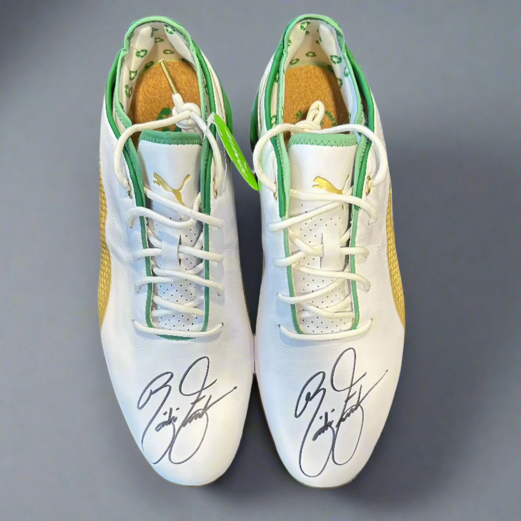 Puma Men's TOUR - WASTE MANAGEMENT LTD EDITION RICKIE FOWLER SIGNED IGNITE PROADAPT Golf Shoes - WHITE / TEAM GOLD Puma LTD Tour Edition Golf Shoes