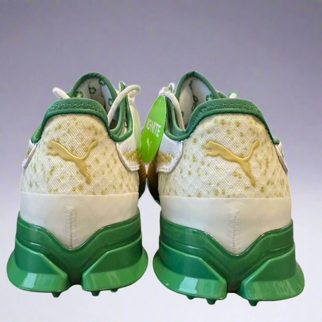 Puma Men's TOUR - WASTE MANAGEMENT LTD EDITION RICKIE FOWLER SIGNED IGNITE PROADAPT Golf Shoes - WHITE / TEAM GOLD Puma LTD Tour Edition Golf Shoes