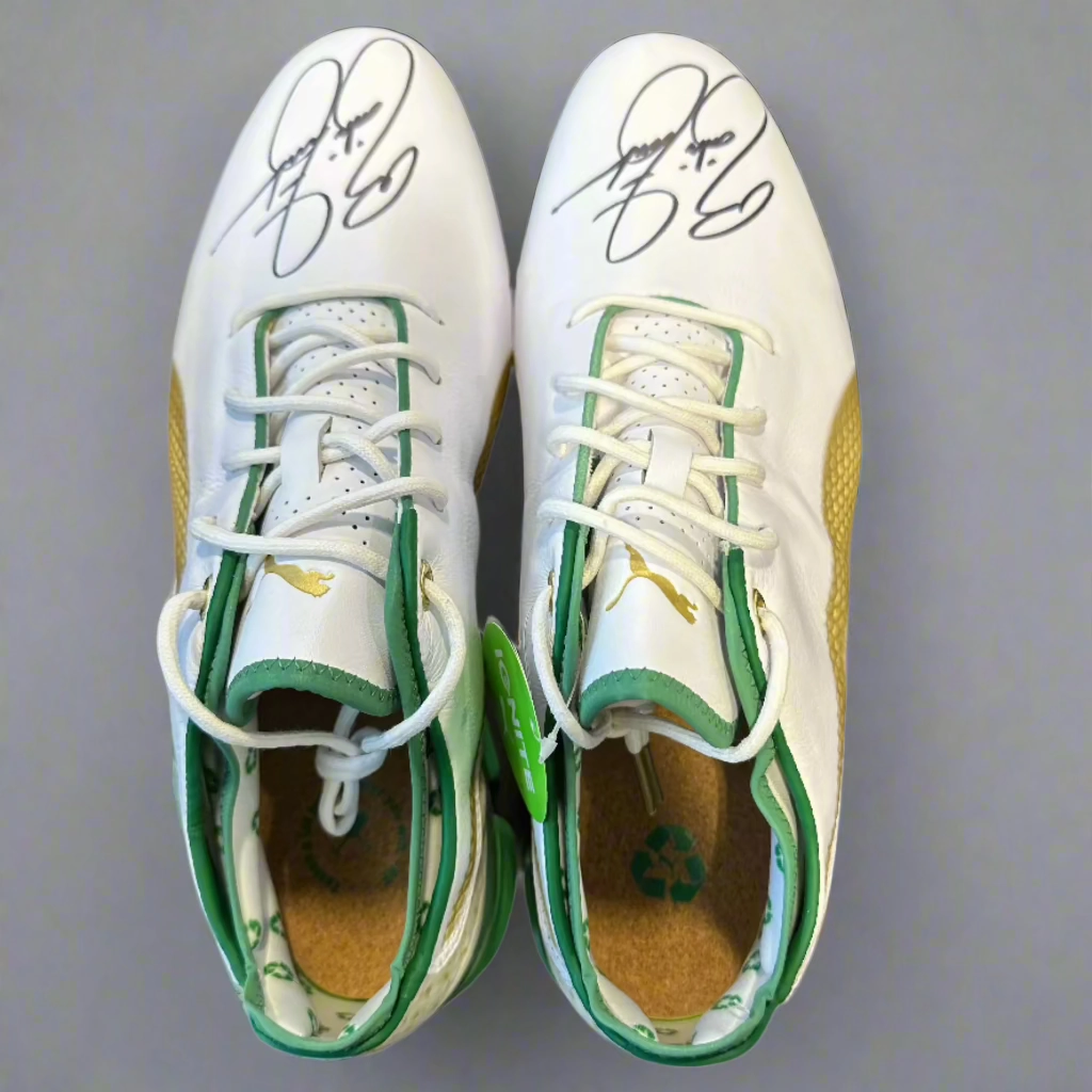Puma Men's TOUR - WASTE MANAGEMENT LTD EDITION RICKIE FOWLER SIGNED IGNITE PROADAPT Golf Shoes - WHITE / TEAM GOLD Puma LTD Tour Edition Golf Shoes