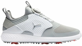 Puma Men's TOUR EDITION - IGINITE PWRAdapt Caged DISC  Golf Shoes - HIGH RISE -PUMA SILVER - PUMA WHITE Puma LTD Tour Edition golf shoes