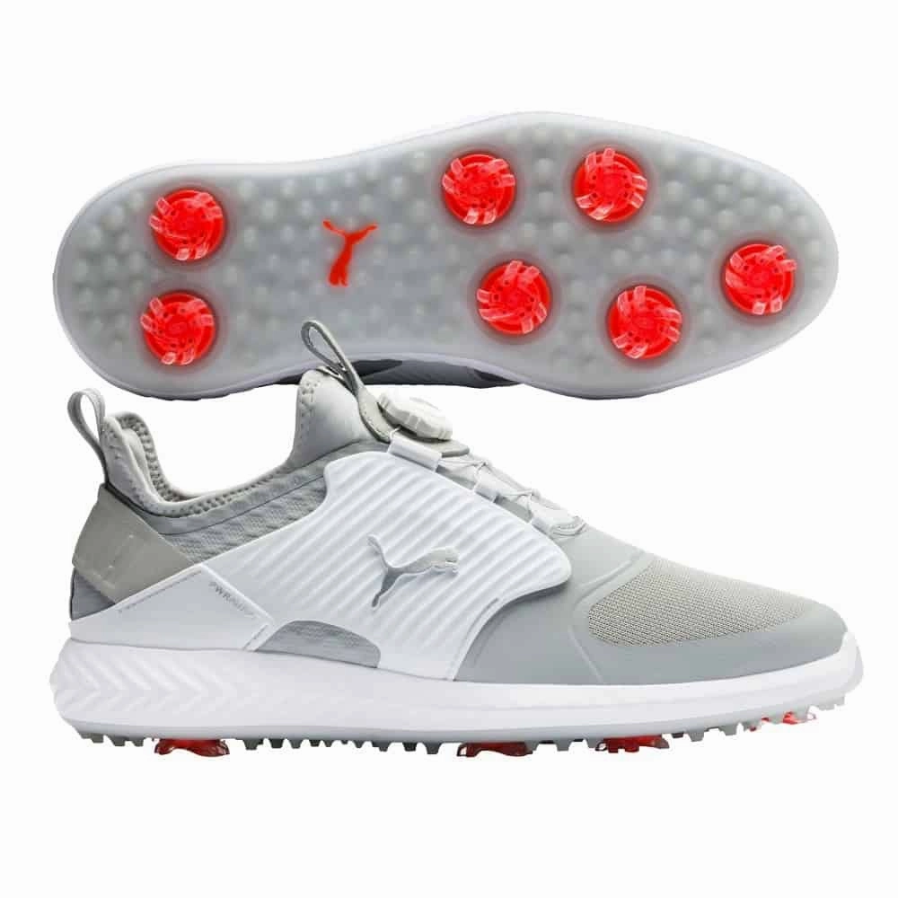 Puma Men's TOUR EDITION - IGINITE PWRAdapt Caged DISC  Golf Shoes - HIGH RISE -PUMA SILVER - PUMA WHITE Puma LTD Tour Edition Golf Shoes