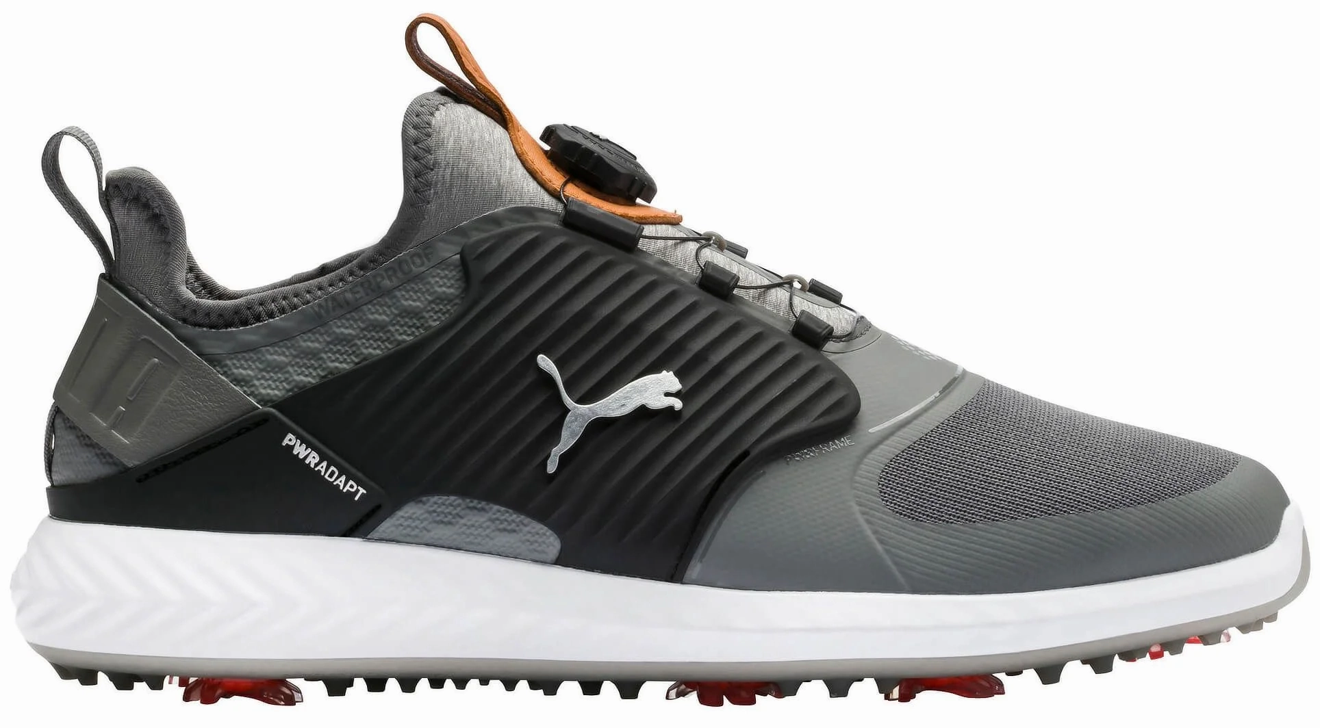 Puma Men's TOUR EDITION - IGINITE PWRAdapt Caged DISC  Golf Shoes - QUIET SHADE / BRONZE / PUMA BLACK Puma LTD Tour Edition golf shoes