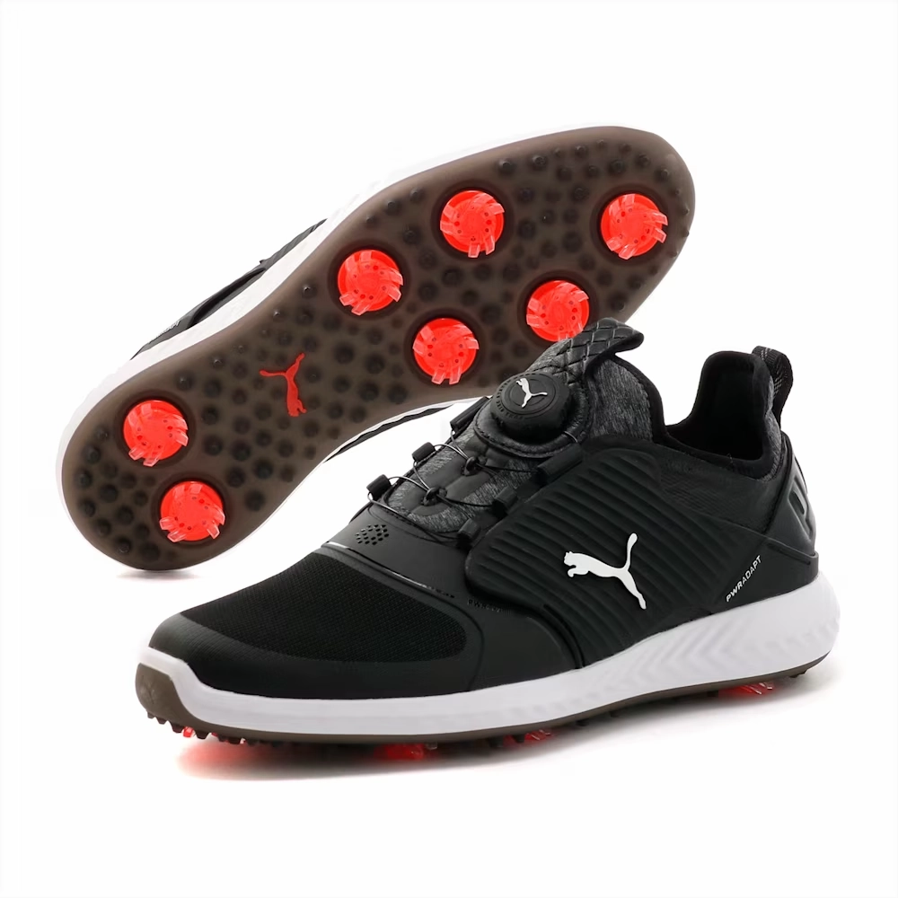 Puma Men's TOUR EDITION - IGNITE PWRAdapt Caged DISC  Golf Shoes - PUMA BLACK -PUMA SILVER - PUMA BLACK Puma LTD Tour Edition Golf Shoes