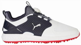 Puma Men's TOUR EDITION- IGINITE PWRAdapt Caged DISC  Golf Shoes - PUMA WHITE / PUMA SILVER / PEACOAT Puma LTD Tour Edition golf shoes