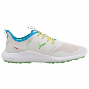 Puma Men's TOUR  Ignite NXT LOBSTAH POT Lace Golf Shoes - WHITE / GREEN Puma LTD Tour Edition golf shoes