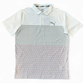Puma Men's Tour Issue Buckets Polo - BRIGHT WHITE - PALE PINK Puma LTD Tour Edition golf shoes