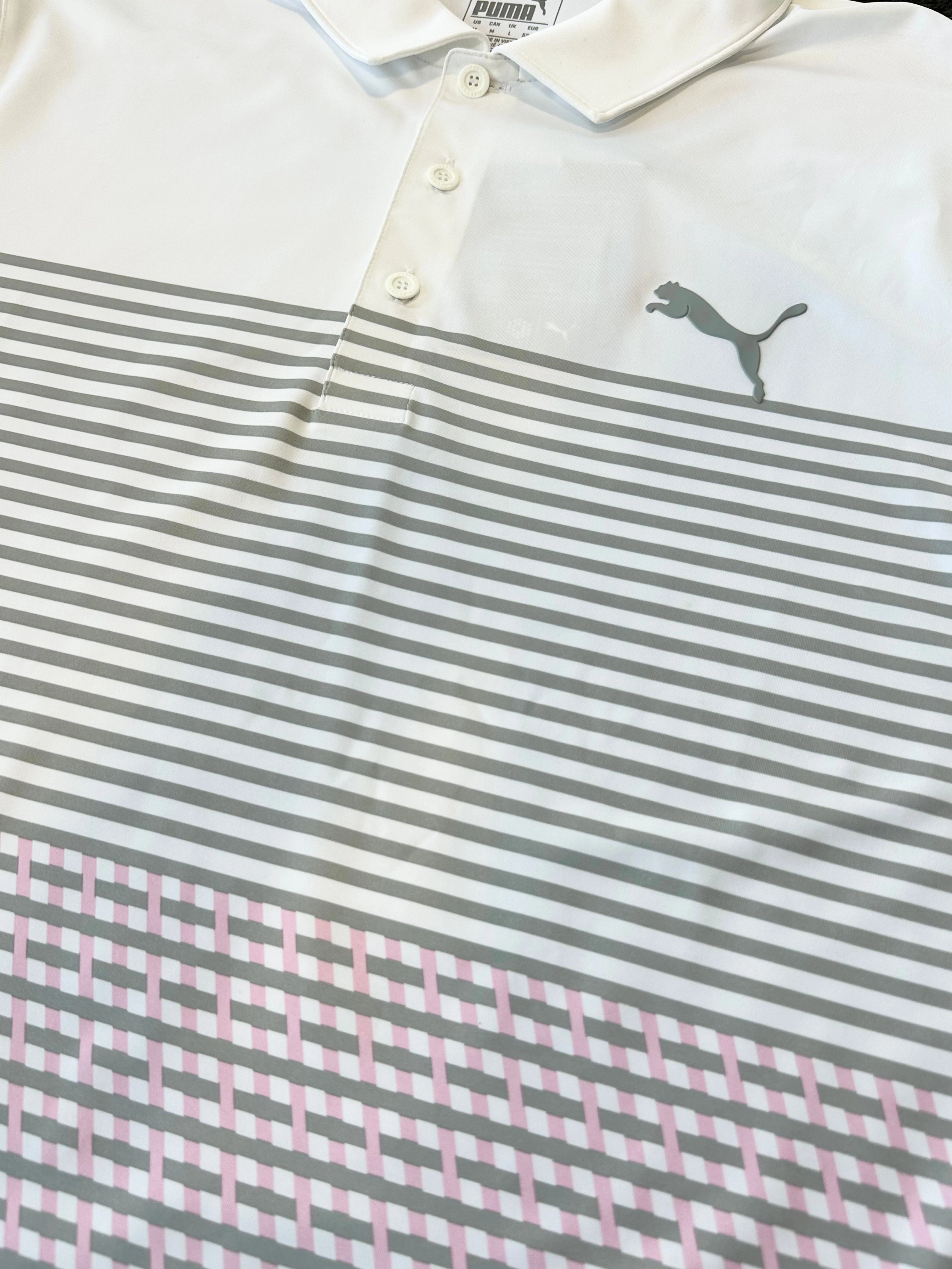 Puma Men's Tour Issue Buckets Polo - BRIGHT WHITE - PALE PINK Puma LTD Tour Edition Golf Shoes