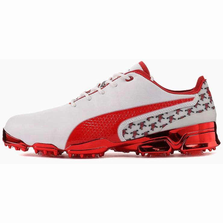 Puma Men's TOUR ISSUE- LTD EDITION IGNITE PROADAPT ATL Golf Shoes -PUMA WHITE - HIGH RISK RED Puma LTD Tour Edition Golf Shoes