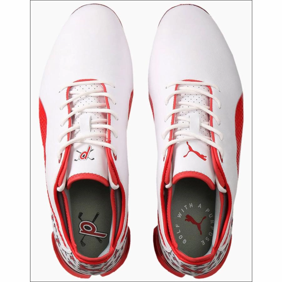 Puma Men's TOUR ISSUE- LTD EDITION IGNITE PROADAPT ATL Golf Shoes -PUMA WHITE - HIGH RISK RED Puma LTD Tour Edition Golf Shoes