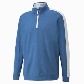 Puma Men's Tour Issue Rickie Spec Fit Cloudspun T7 1/4 Zip - BLUE / WHITE Puma LTD Tour Edition golf shoes