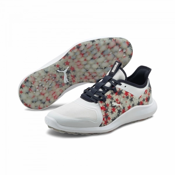 Puma Men's TOUR LTD EDITION - IGNITE NXT 2.0 USA - PUMA WHITE /NAVY BLAZER - HIGH RISK RED Puma LTD Tour Edition Golf Shoes