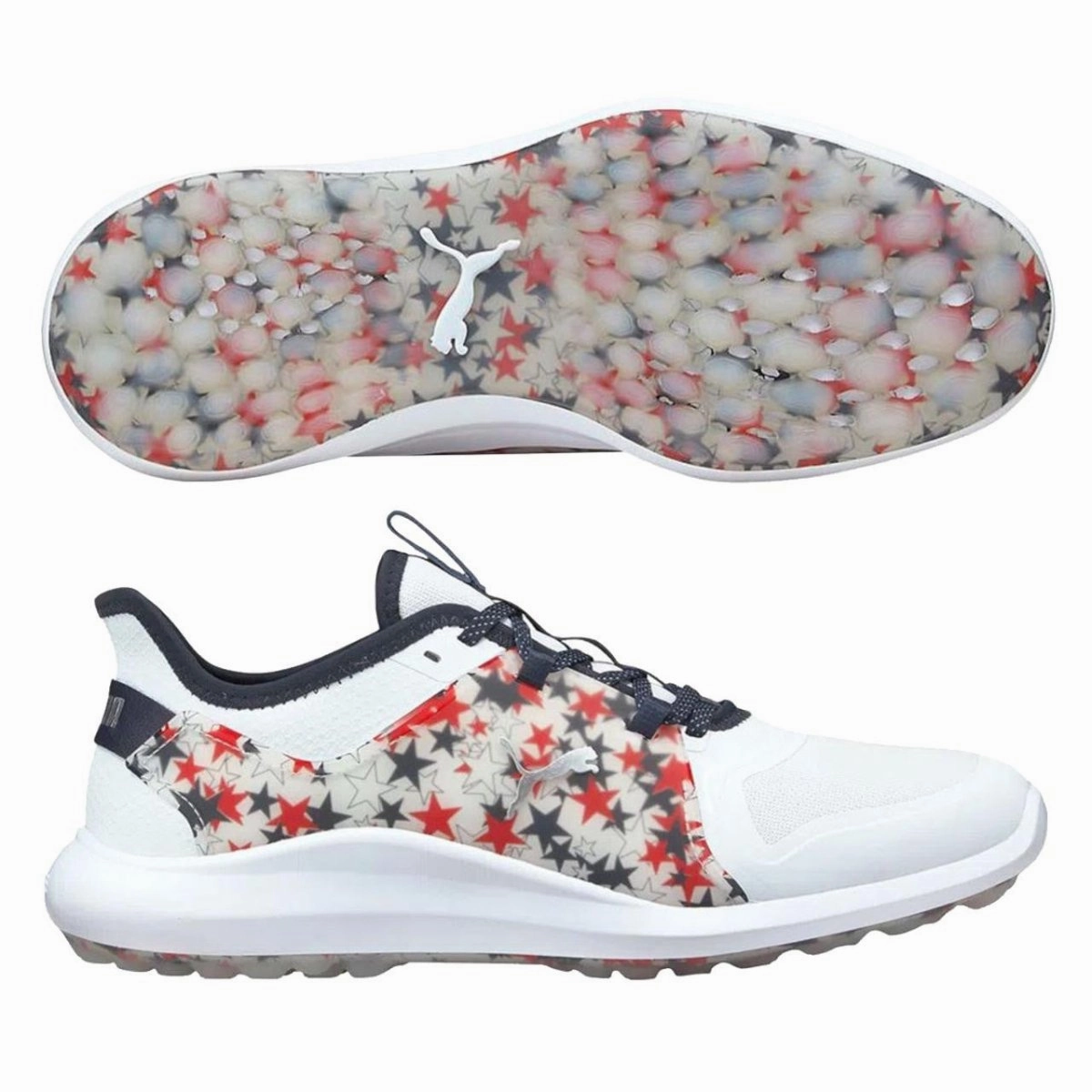 Puma Men's TOUR LTD EDITION - IGNITE NXT 2.0 USA - PUMA WHITE /NAVY BLAZER - HIGH RISK RED Puma LTD Tour Edition Golf Shoes