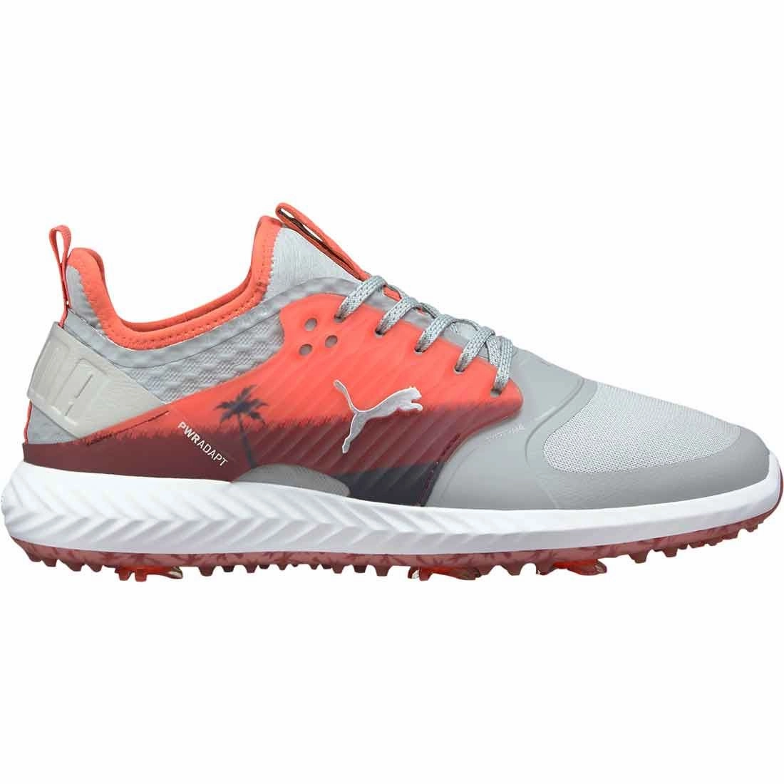 Puma Men's TOUR LTD EDITION- IGINITE PWRAdapt Caged PALMS TOUR Golf Shoes - HIGH RISE / GEORGIA PEACH / ZINFANDEL Puma LTD Tour Edition golf shoes