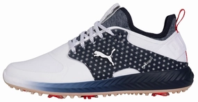Puma Men's TOUR LTD EDITION- IGINITE PWRAdapt Caged TEAM USA Golf Shoes - PUMA WHITE / NAVY BLAZER Puma LTD Tour Edition golf shoes