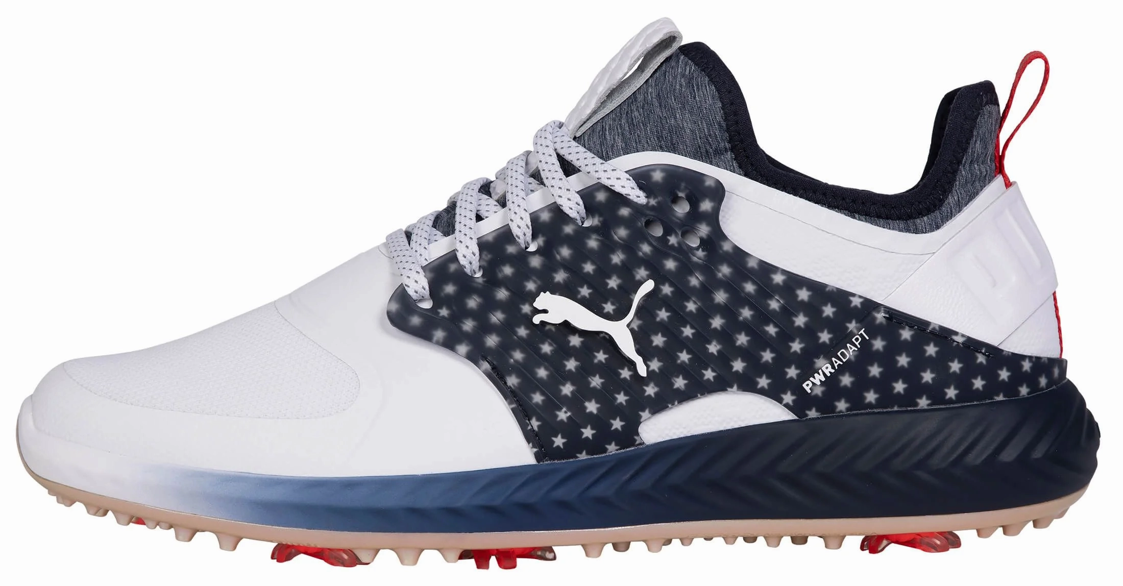 Puma Men's TOUR LTD EDITION- IGINITE PWRAdapt Caged TEAM USA Golf Shoes - PUMA WHITE / NAVY BLAZER Puma LTD Tour Edition golf shoes