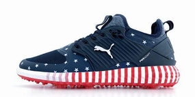 Puma Men's TOUR LTD EDITION PRESIDENTS CUP - IGINITE PWRAdapt Caged Golf Shoes- STAR SPANGLED Puma LTD Tour Edition golf shoes