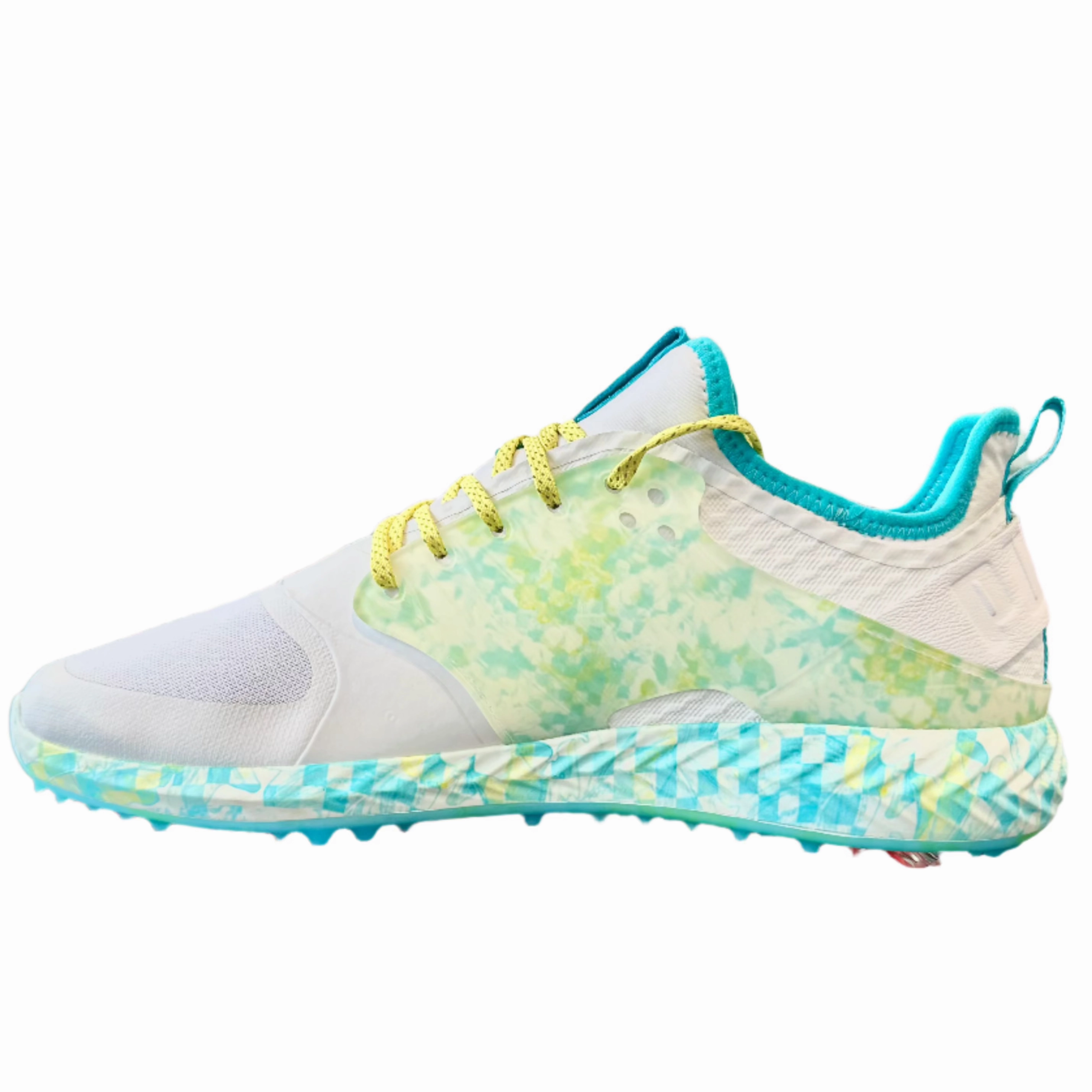 Puma Men's TOUR LTD EDITION PROTOTYPE- IGINITE PWRAdapt Caged DIGI FLORAL - WHITE /SCUBA BLUE / CELANDINE Puma LTD Tour Edition Golf Shoes