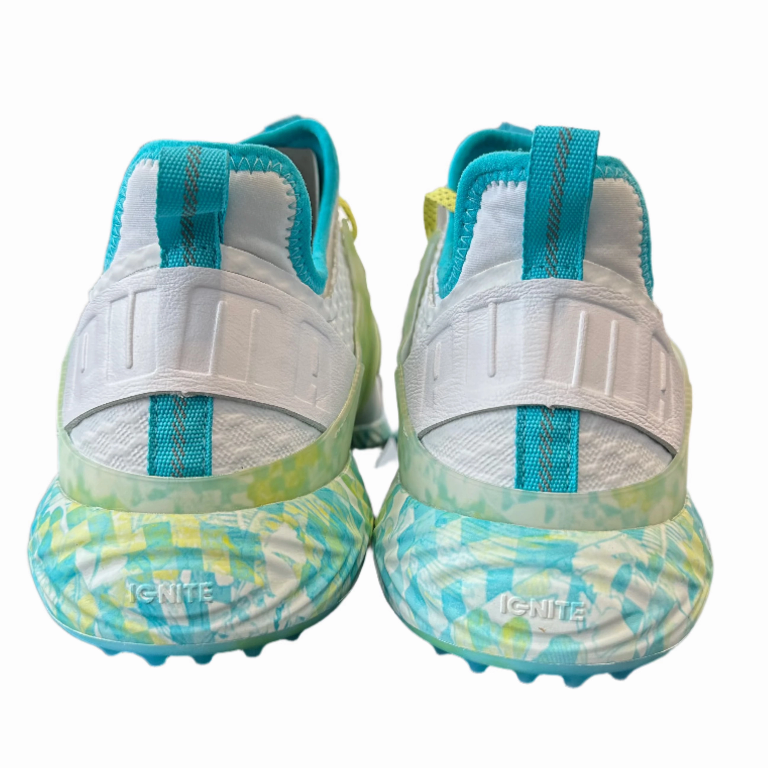 Puma Men's TOUR LTD EDITION PROTOTYPE- IGINITE PWRAdapt Caged DIGI FLORAL - WHITE /SCUBA BLUE / CELANDINE Puma LTD Tour Edition Golf Shoes