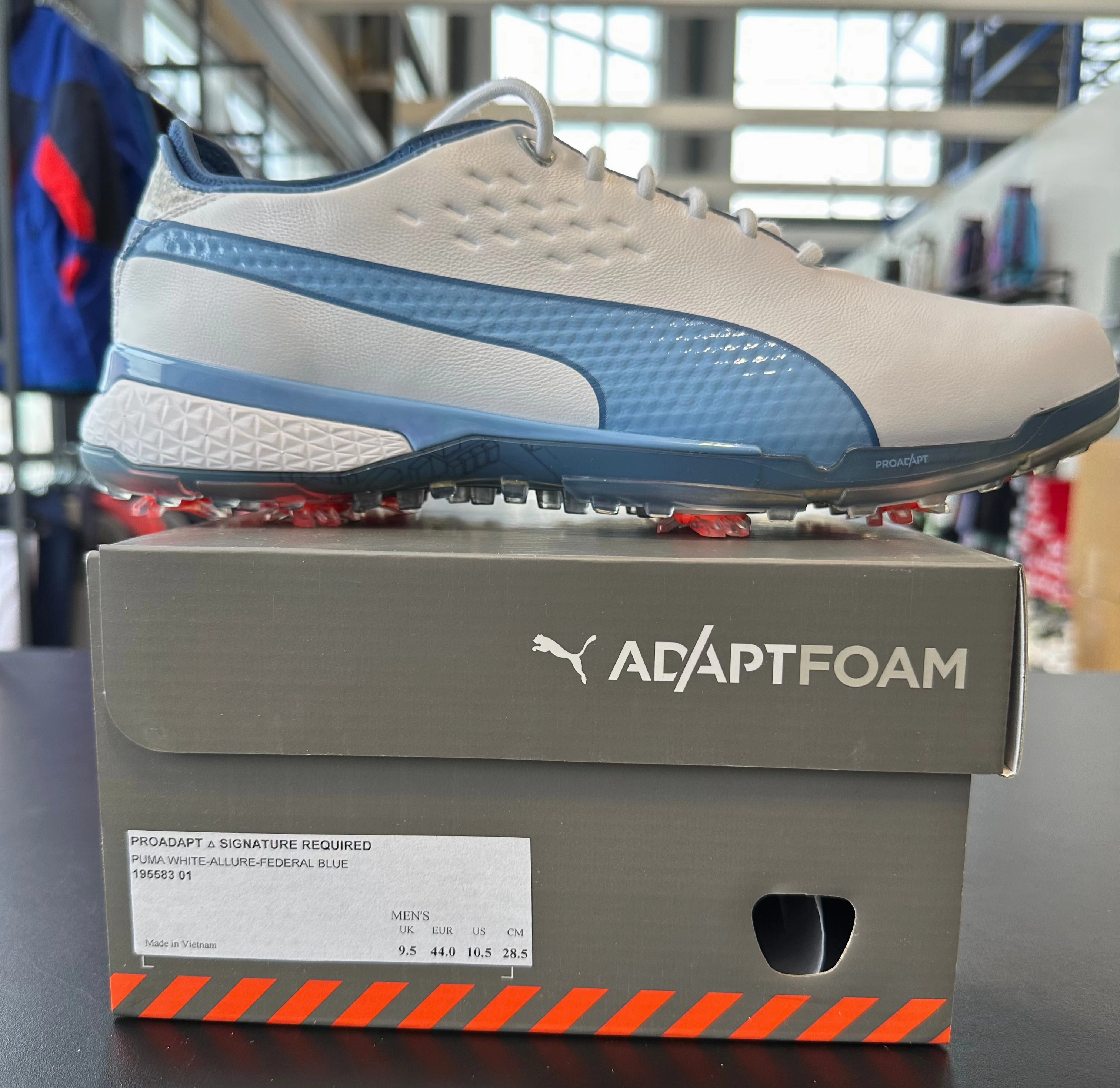 Puma Men's TOUR LTD EDITION PROTOTYPE- IGNITE PROADAPT X SIGNATURE REQUIRED - PUMA WHITE / ALLUER-FEDERAL BLUE Puma LTD Tour Edition Golf Shoes