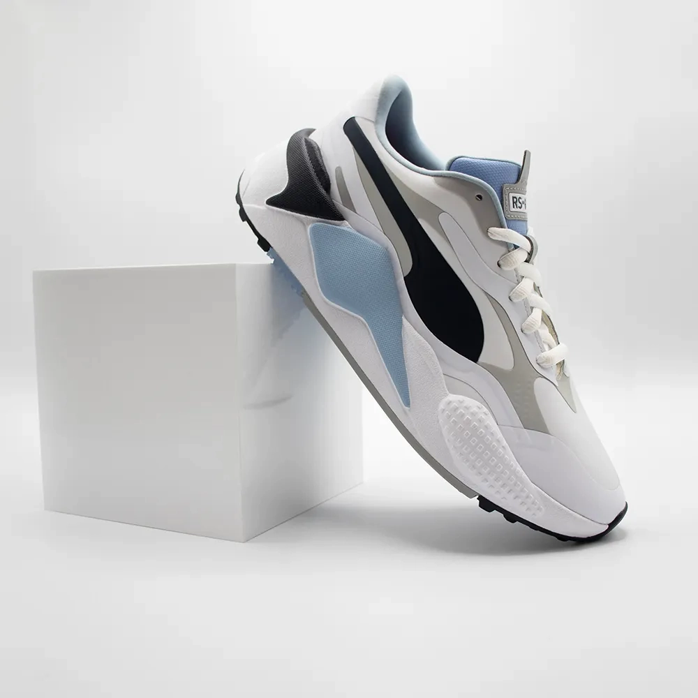 Puma Men's TOUR Ltd Edition RS-G Golf Shoe - PUMA WHITE / NAVY BLAZER / PLACID BLUE Puma LTD Tour Edition Golf Shoes