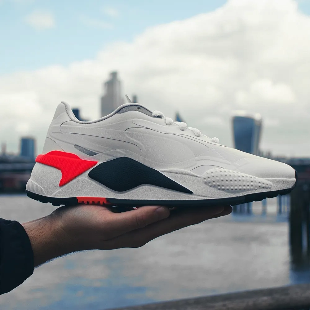 Puma Men's TOUR Ltd Edition RS-G Golf Shoe - PUMA WHITE / PUMA BLACK / HIGH RISK RED Puma LTD Tour Edition Golf Shoes