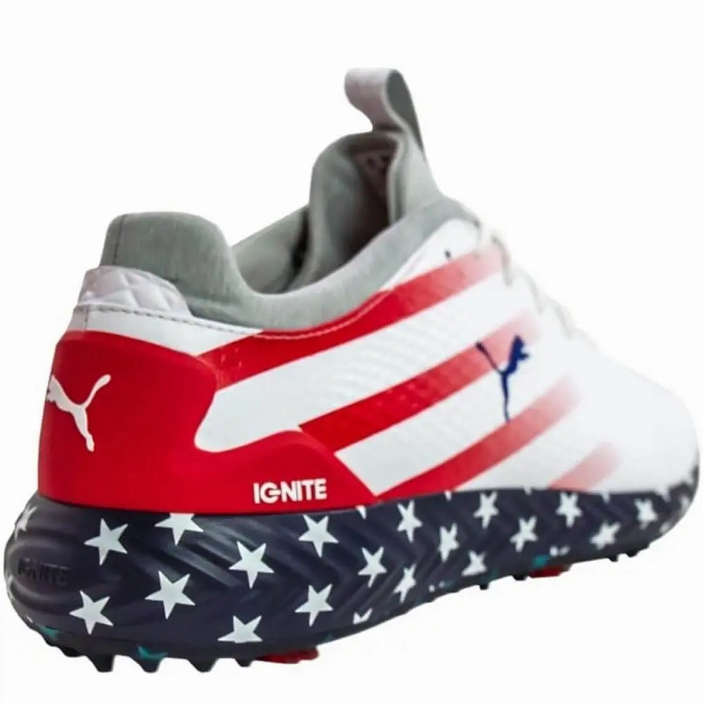 Puma Men's TOUR LTD EDITION RYDER CUP- IGNITE PWRADAPT PATRIOT PACKLEATHER GOLF SHOES  - PUMA WHITE Puma LTD Tour Edition Golf Shoes