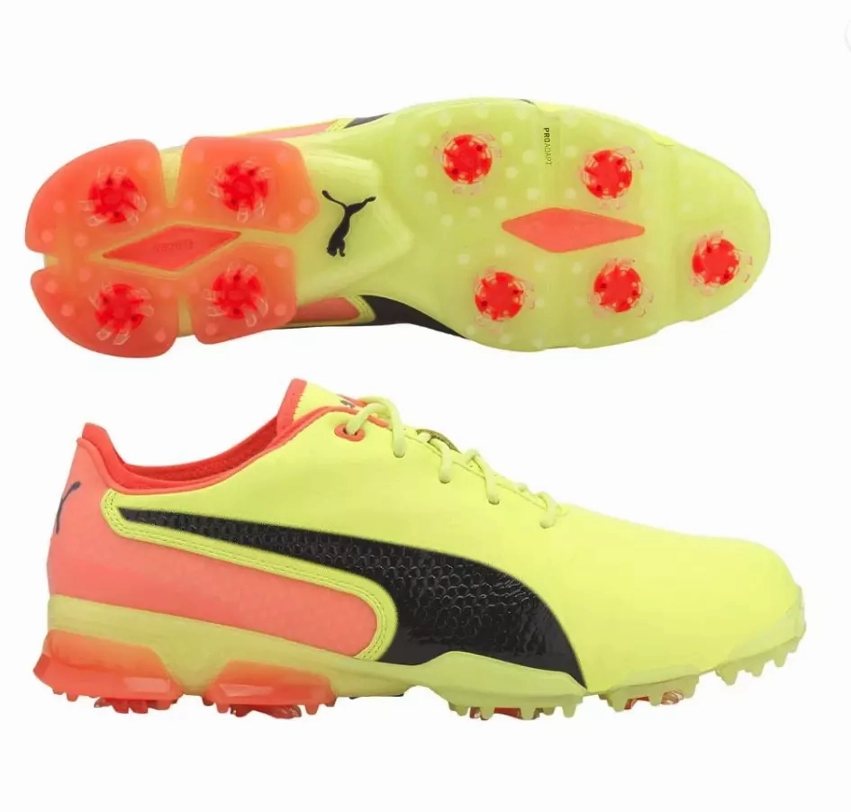 Puma Men's TOUR RICKIE FOWLER - IGNITE PROADAPT LEATHER Golf Shoes - FIZZY YELLOW Puma LTD Tour Edition Golf Shoes