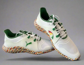 Puma Men's TOUR (RICKIE FOWLER) IGNITE Fasten8 X Arnold Palme Golf Shoes - WHITE / AMZON GREEN Puma LTD Tour Edition golf shoes