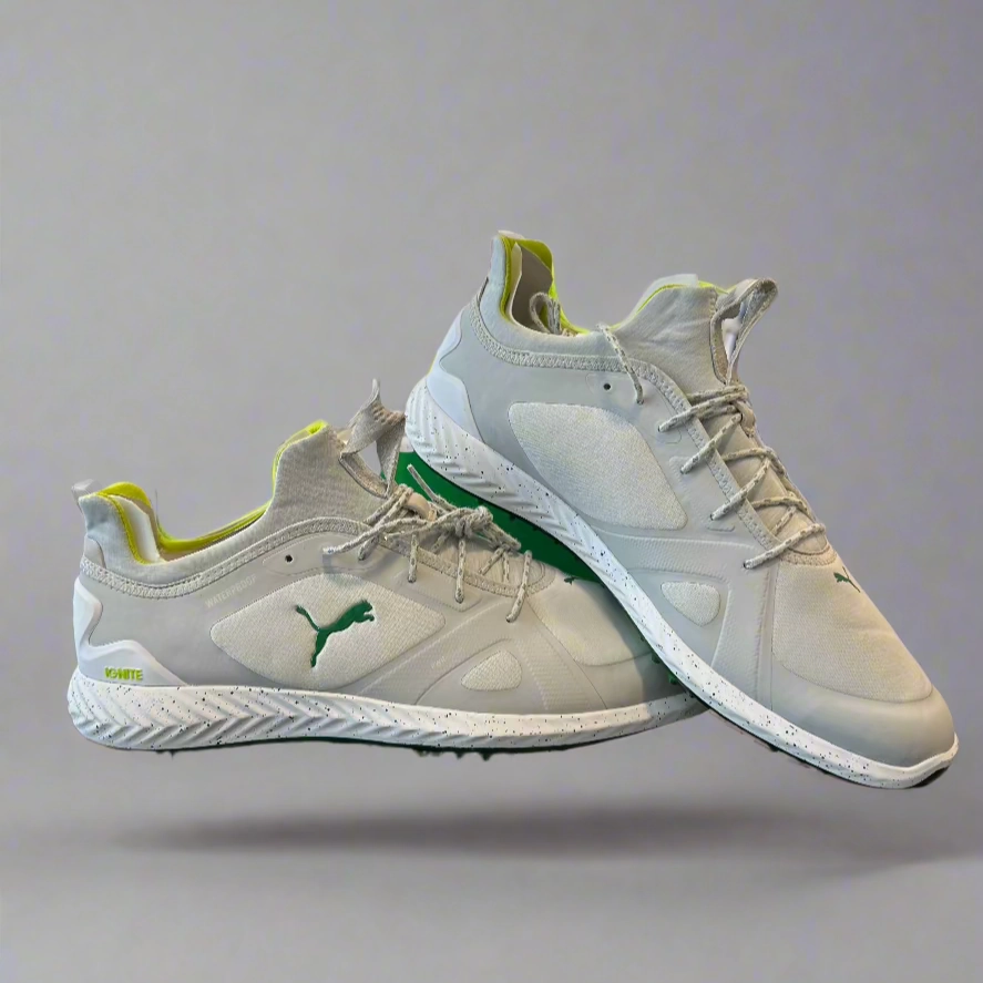 Puma Men's TOUR (RICKIE FOWLER) IGNITE Fasten8 X Arnold Palme Golf Shoes - WHITE / AMZON GREEN Puma LTD Tour Edition Golf Shoes