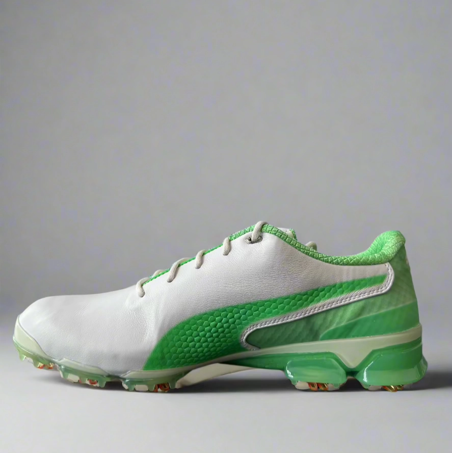 Puma Men's TOUR (RICKIE FOWLER) IGNITE PROADAPT DELTA LEATHER Golf Shoes - IRISH GREEN / WHITE Puma LTD Tour Edition Golf Shoes