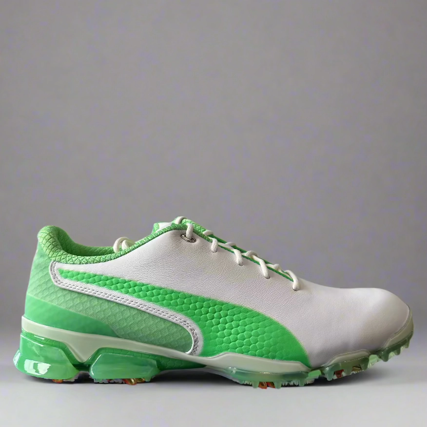 Puma Men's TOUR (RICKIE FOWLER) IGNITE PROADAPT DELTA LEATHER Golf Shoes - IRISH GREEN / WHITE Puma LTD Tour Edition golf shoes