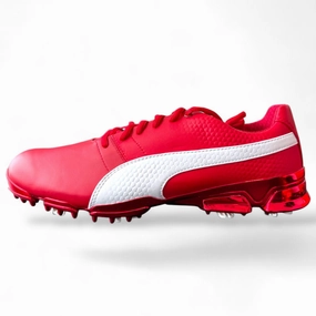 Puma Men's TOUR (RICKIE FOWLER) IGNITE PROADAPT DELTA LEATHER Golf Shoes - RED / WHITE sz 9 Puma LTD Tour Edition golf shoes