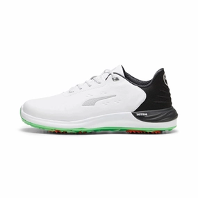 Puma PHANTOMCAT NITRO Golf Shoes - White/Green Classic men's spiked golf shoes