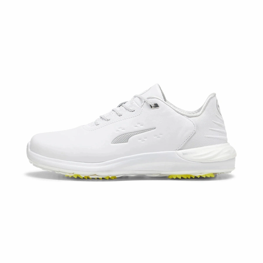 Puma PHANTOMCAT NITRO Golf Shoes - White/Silver Classic men's spiked golf shoes