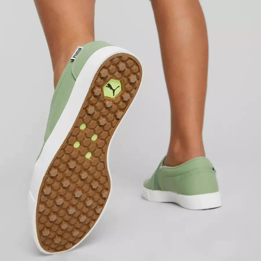 Puma TUSTIN Slip-On Ladies Spikeless Golf Shoes - Green Women's Spikeless Golf Shoes