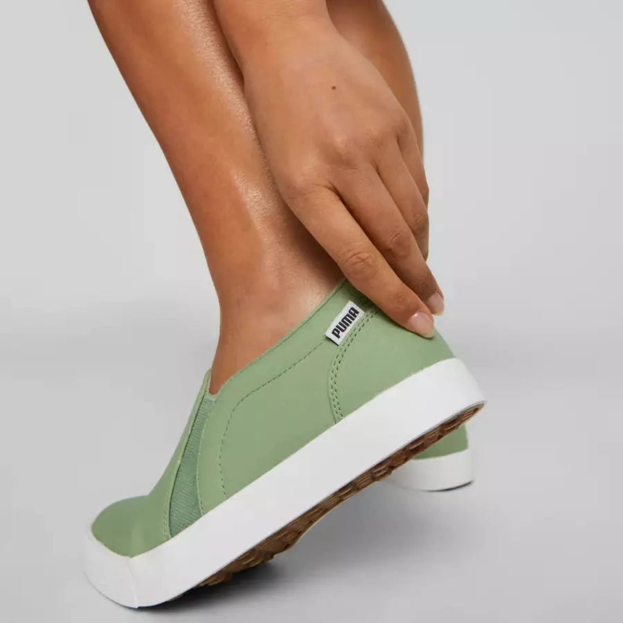 Puma TUSTIN Slip-On Ladies Spikeless Golf Shoes - Green Women's Spikeless Golf Shoes