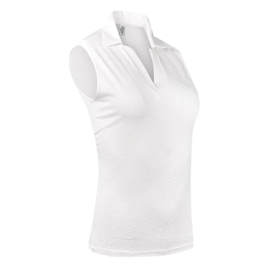 Pure Golf Ladies Christy Jacquard Sleeveless Golf Polo Shirt PG-95066