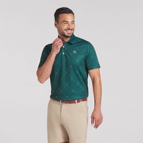 Pure 2.0 Argyle Polo Dark Myrtle/White Glow Puma men's athletic clothing