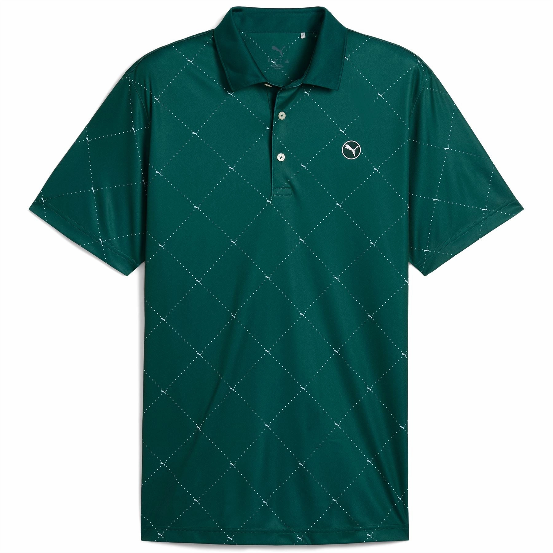 Pure 2.0 Argyle Polo Dark Myrtle/White Glow Puma Men's Sportswear